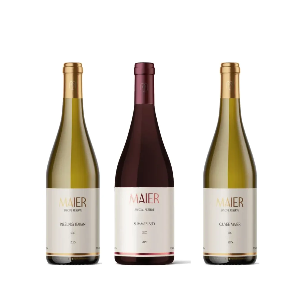 Pachet cadou cu 3 sticle de vin Crama Maier